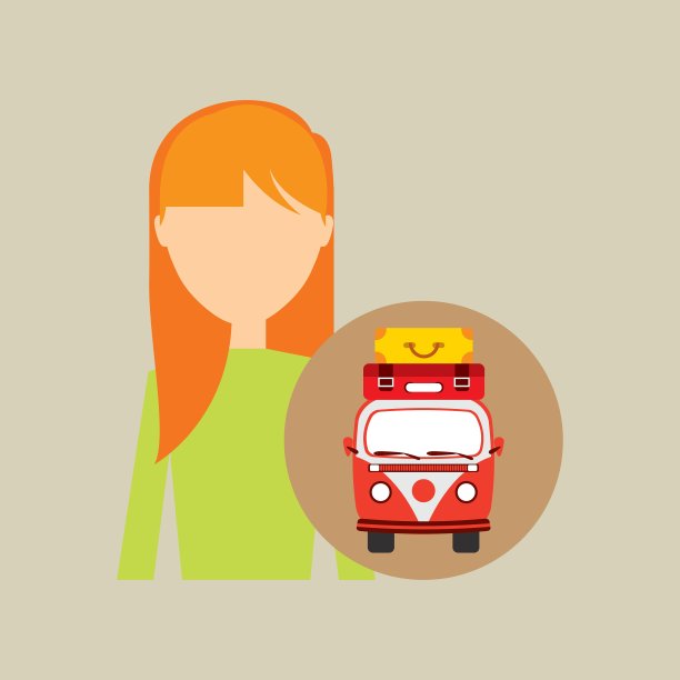 金发女孩复古露营车行李箱图片下载