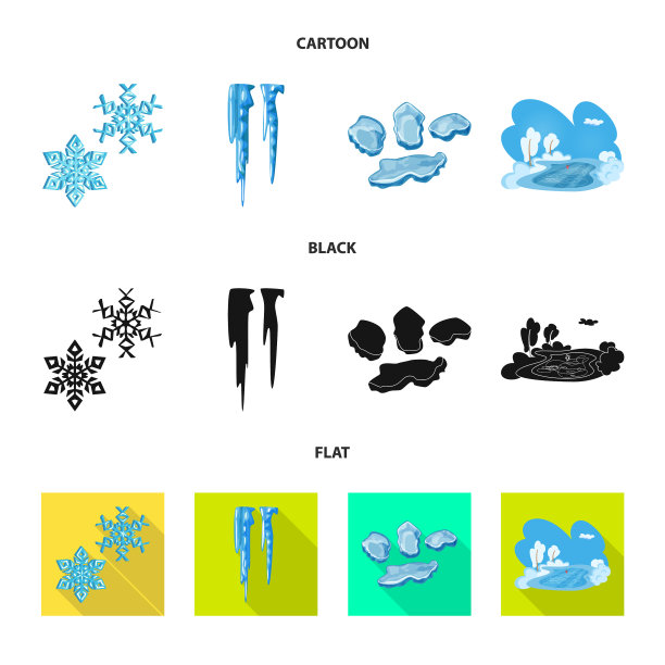 设计的纹理和冷冻标志集图片下载