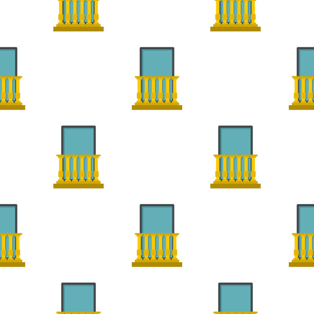 黄色阳台栏杆用窗花平图片下载