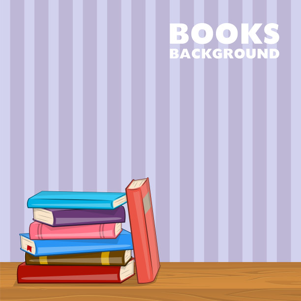 书架上堆着不同颜色的书图片下载