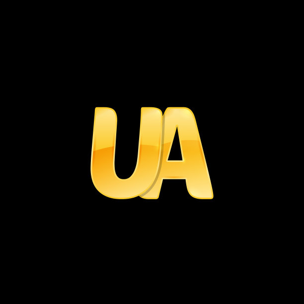 首字母ua带有红色金属质感图片下载