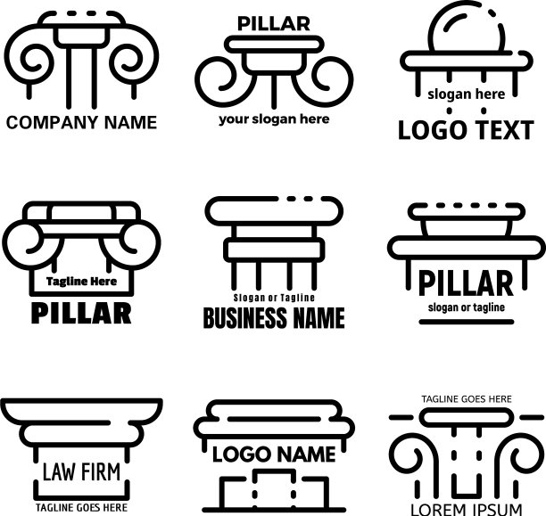 柱子图标设置轮廓风格图片下载