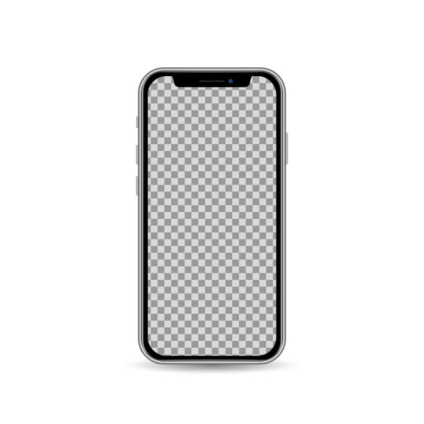 真实的智能手机模板与空白屏幕图片下载