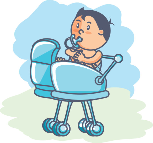 可爱的新生儿在bacart图片下载