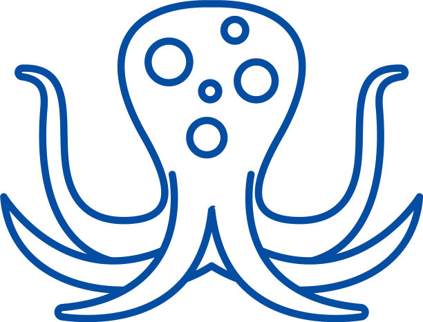 大章鱼线图标概念大章鱼平图片下载