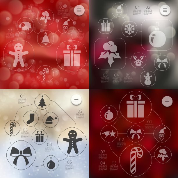 无焦点背景的圣诞信息图表图片下载