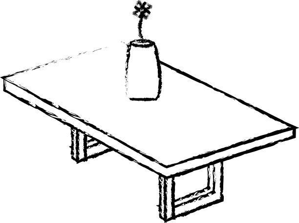 桌子木制的花瓶等距图标图片下载