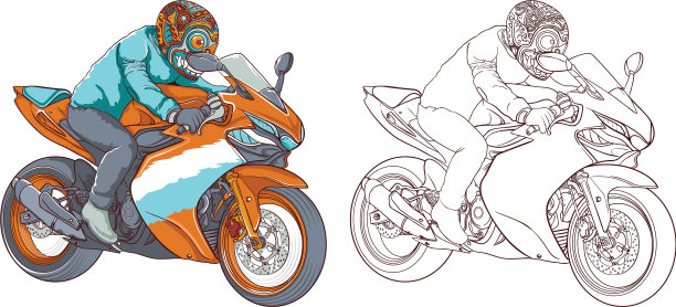 骑摩托车的人独自骑着白色的背图片下载