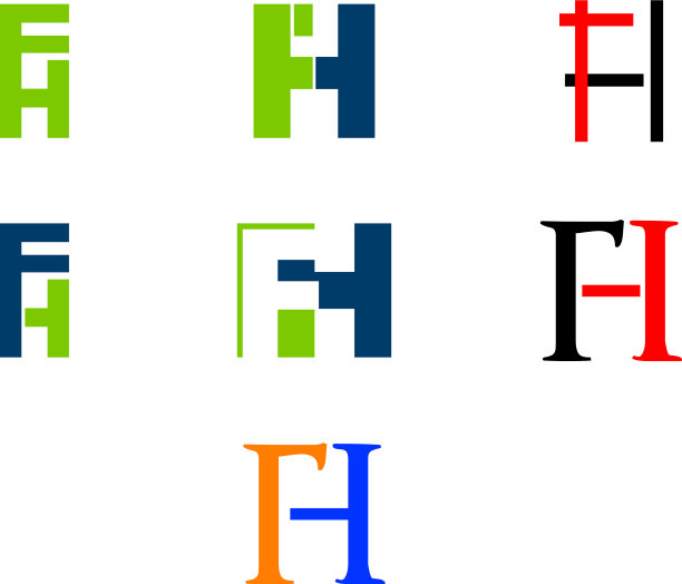 FH字母Logo模板设计图片下载