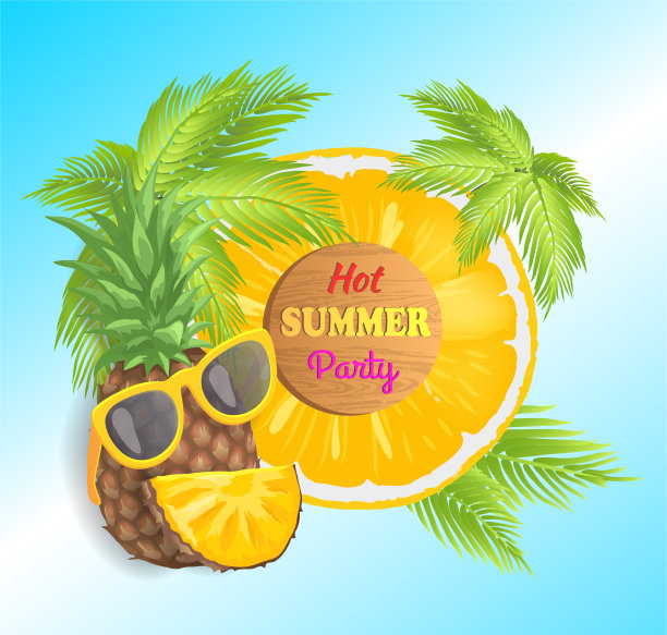 夏日派对菠萝图片下载
