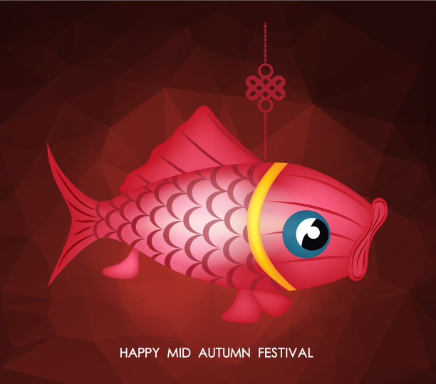 中国中秋节的多边形背景图片下载
