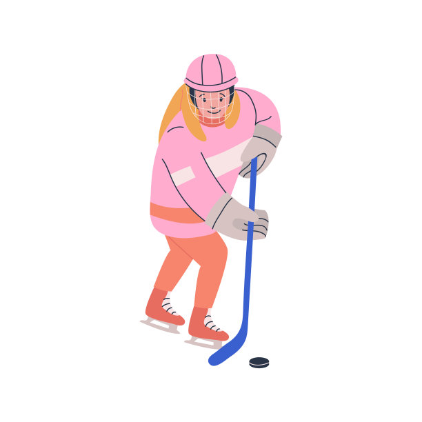 微笑的女孩在玩冰球图片下载