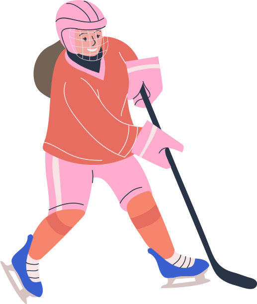 快乐的少女玩冰球游戏图片下载