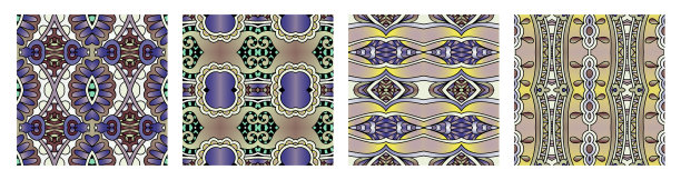 套不同的无缝彩色古董图片下载