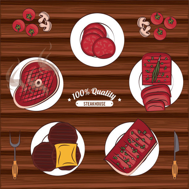 牛排餐厅烧烤象征图片下载