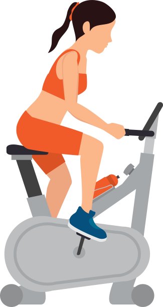 女孩动感单车训练馆图片下载