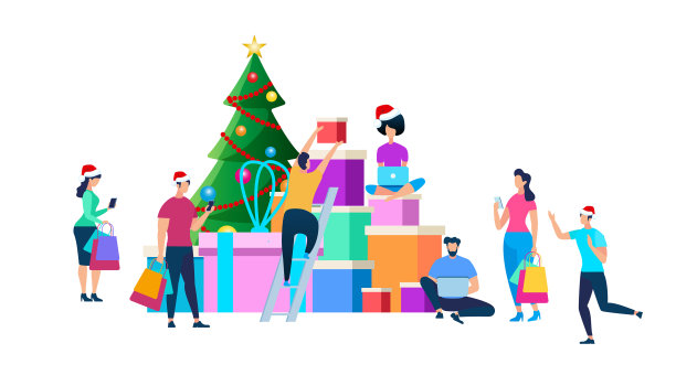 节日的人们正在为圣诞节的庆祝活动做准备图片下载