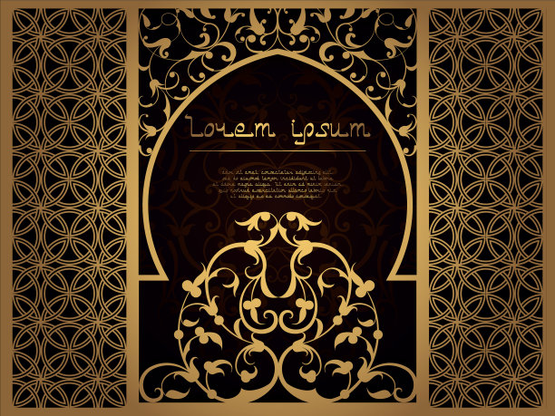 阿拉伯花框激光切割页模板图片下载