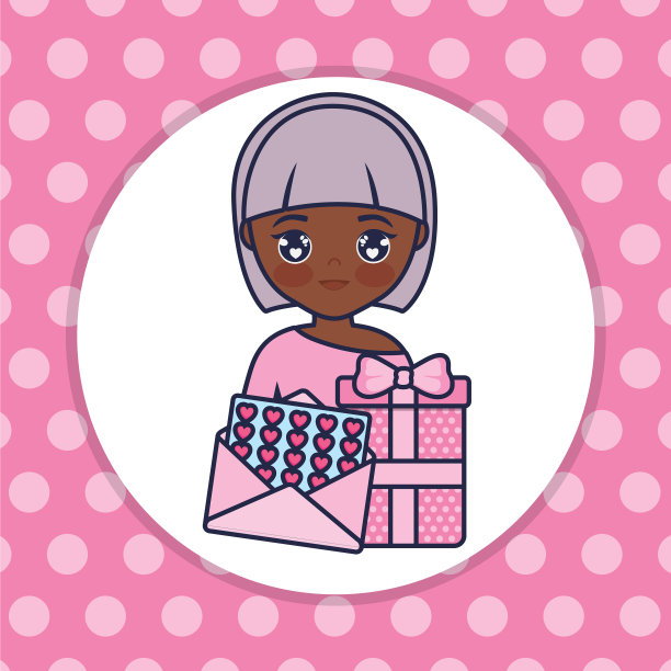 可爱的小女孩和礼物图片下载