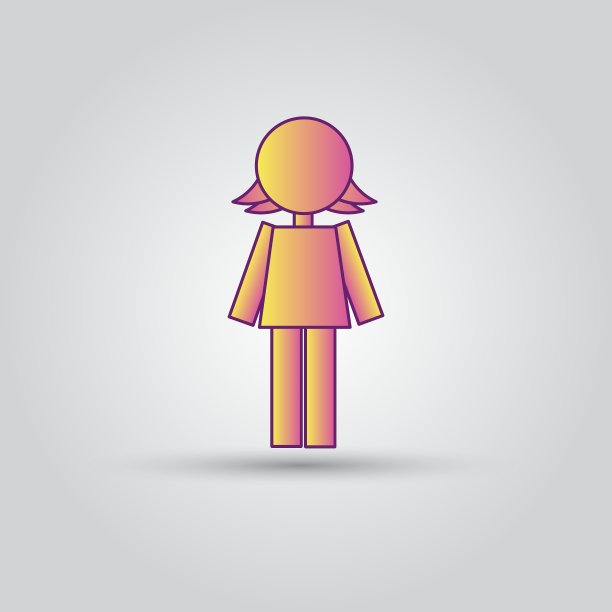 图标粉色的简笔画女性或女孩图片下载