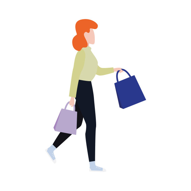 扁平的女人与礼物盒图片下载