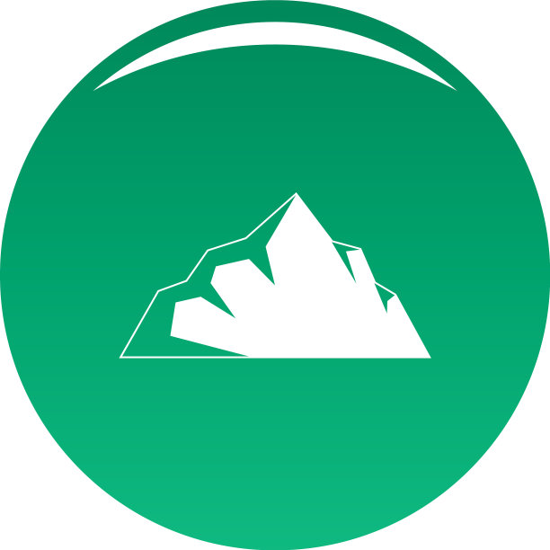 探索山的绿色图标图片下载