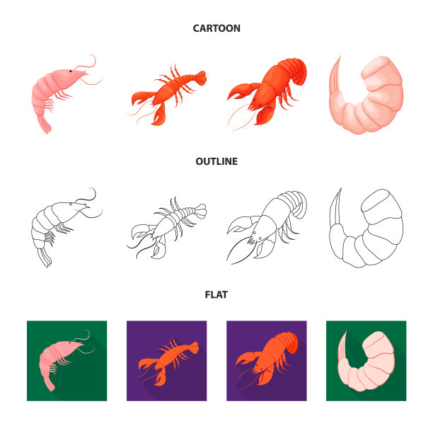 设计了开胃菜和海洋标志套装图片下载