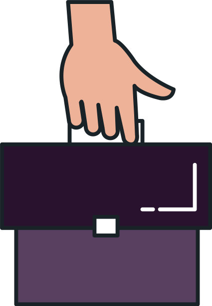 手与公事包隔离图标图片下载