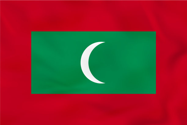 马尔代夫挥舞国旗马尔代夫国旗图片下载
