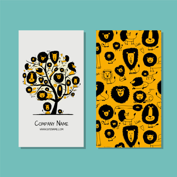 名片设计有趣的狮子图片下载