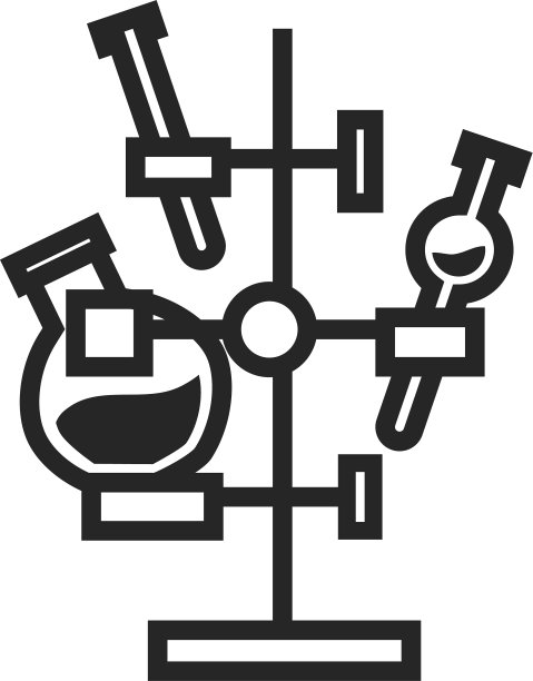 化学烧瓶支架图标，简约风格图片下载