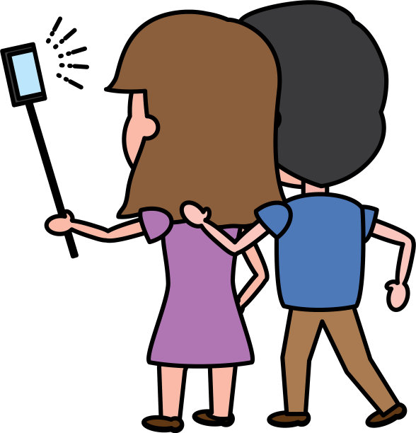 后视图情侣自拍图片下载