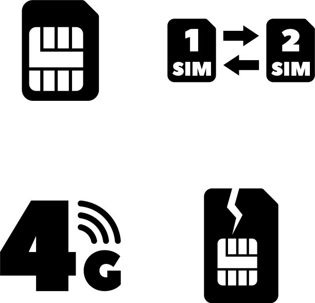 手机运营商的Sim卡简单相关图标图片下载