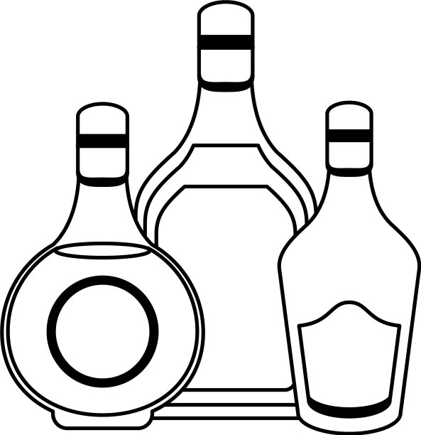 酒吧里的酒精饮料是黑白的图片下载