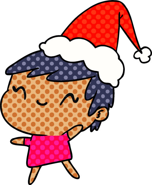 圣诞卡通可爱的女孩图片下载