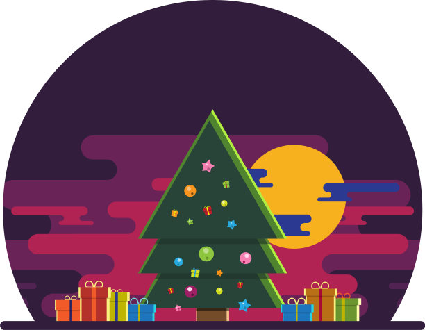 圣诞装饰平面设计图片下载