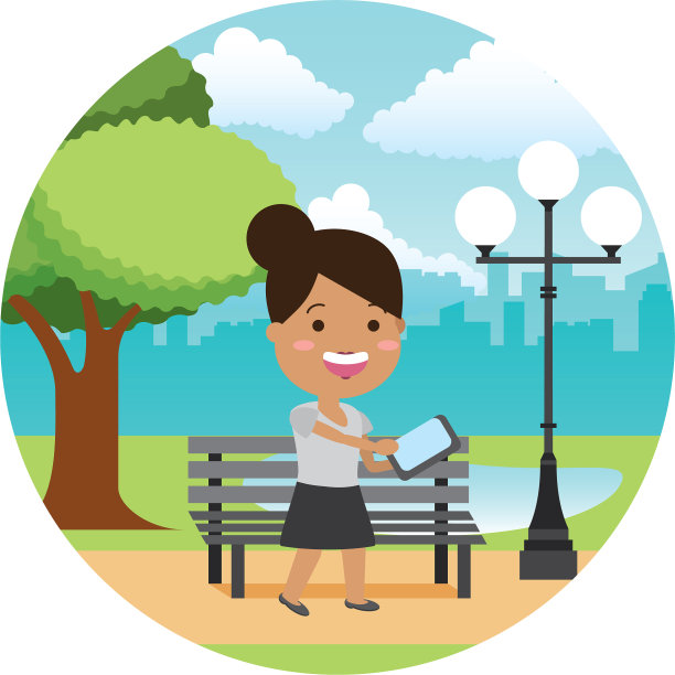 在户外使用科技产品的人图片下载