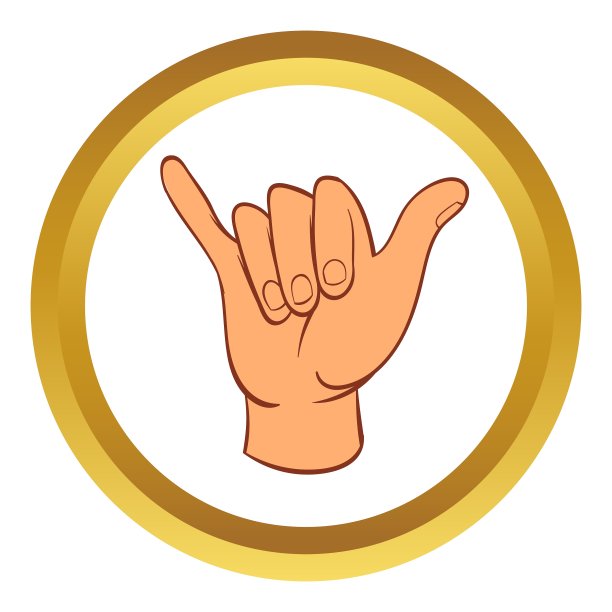 挂松手势图标卡通风格图片下载