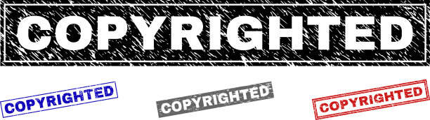 Grunge有版权的刻花矩形邮票印章图片下载