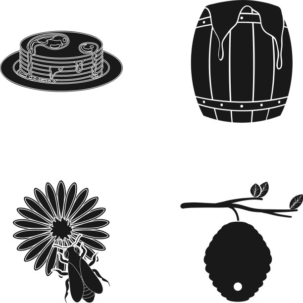 树枝上的蜂箱，花上的蜜蜂，蜂房图片下载