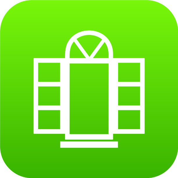 打开窄窗口框图标绿色图片下载