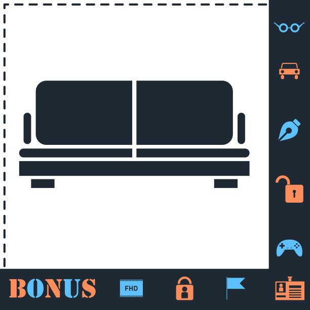 沙发图标平图片下载