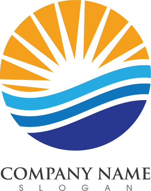 水波符号和图标标志模板图片下载