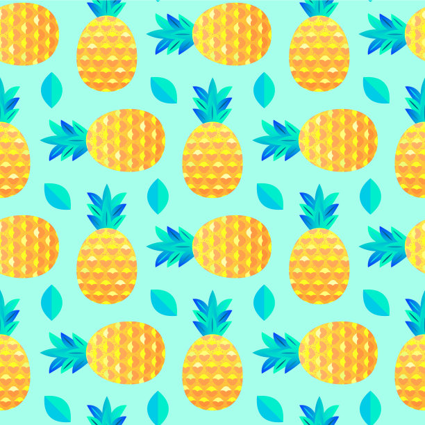 图案与菠萝和叶子图片下载