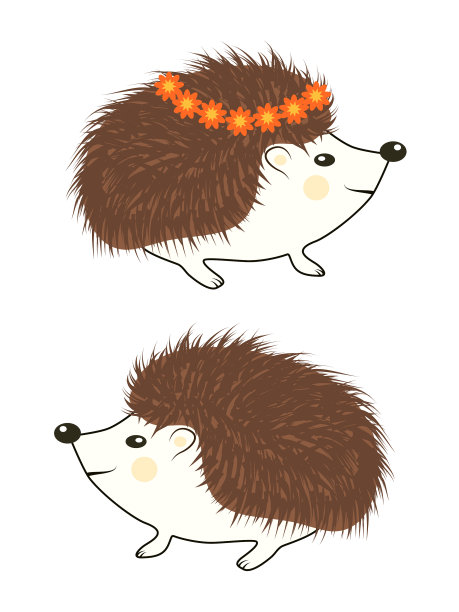 酷小刺猬卡通风格的穿着图片下载