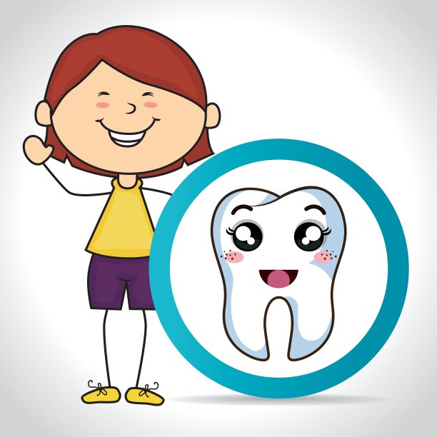 长着人类牙齿的卡通女孩图片下载