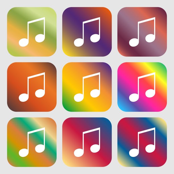 音符铃声图标，九个按钮图片下载