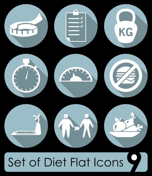 一组饮食图标图片下载