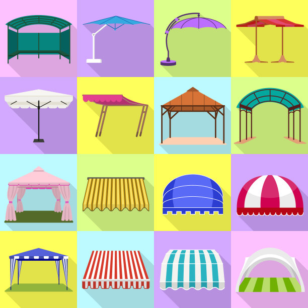 天篷图标设置扁平风格图片下载