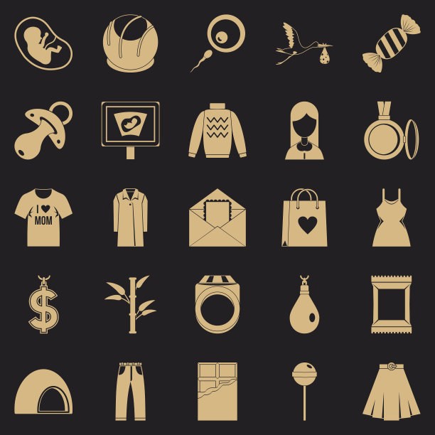 怀孕图标设置简单的风格图片下载